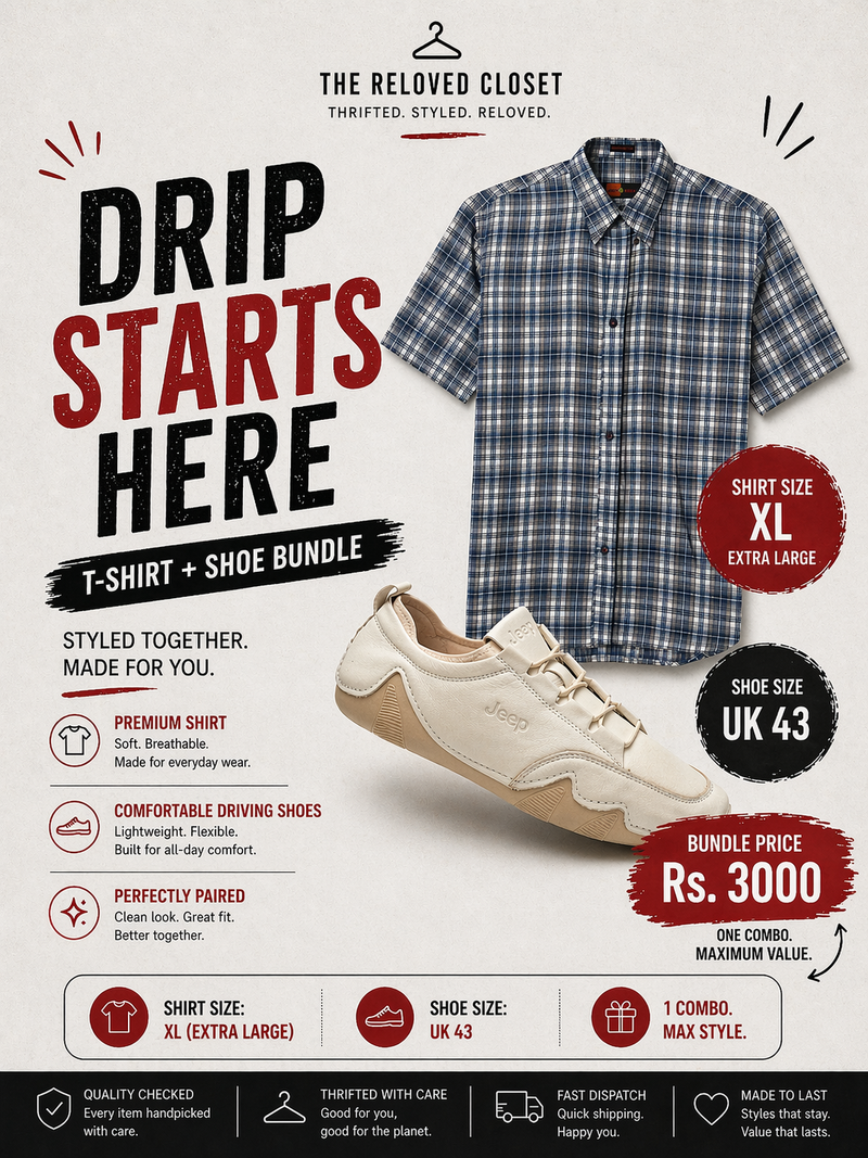 Jeep Casual Shoes + Check Shirt Bundle