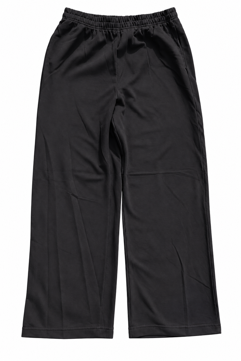 Black Baggy Elastic Waist Trousers | Medium