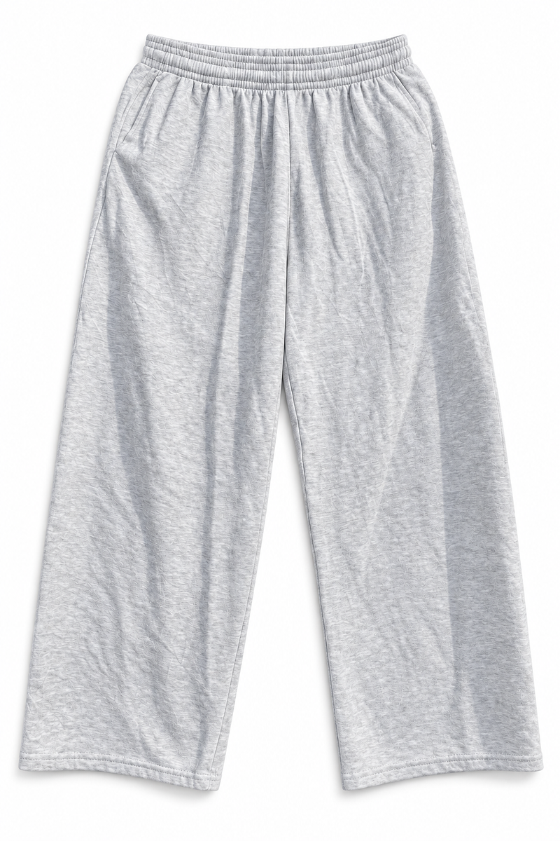 Light Grey Marl Baggy Trousers | Large