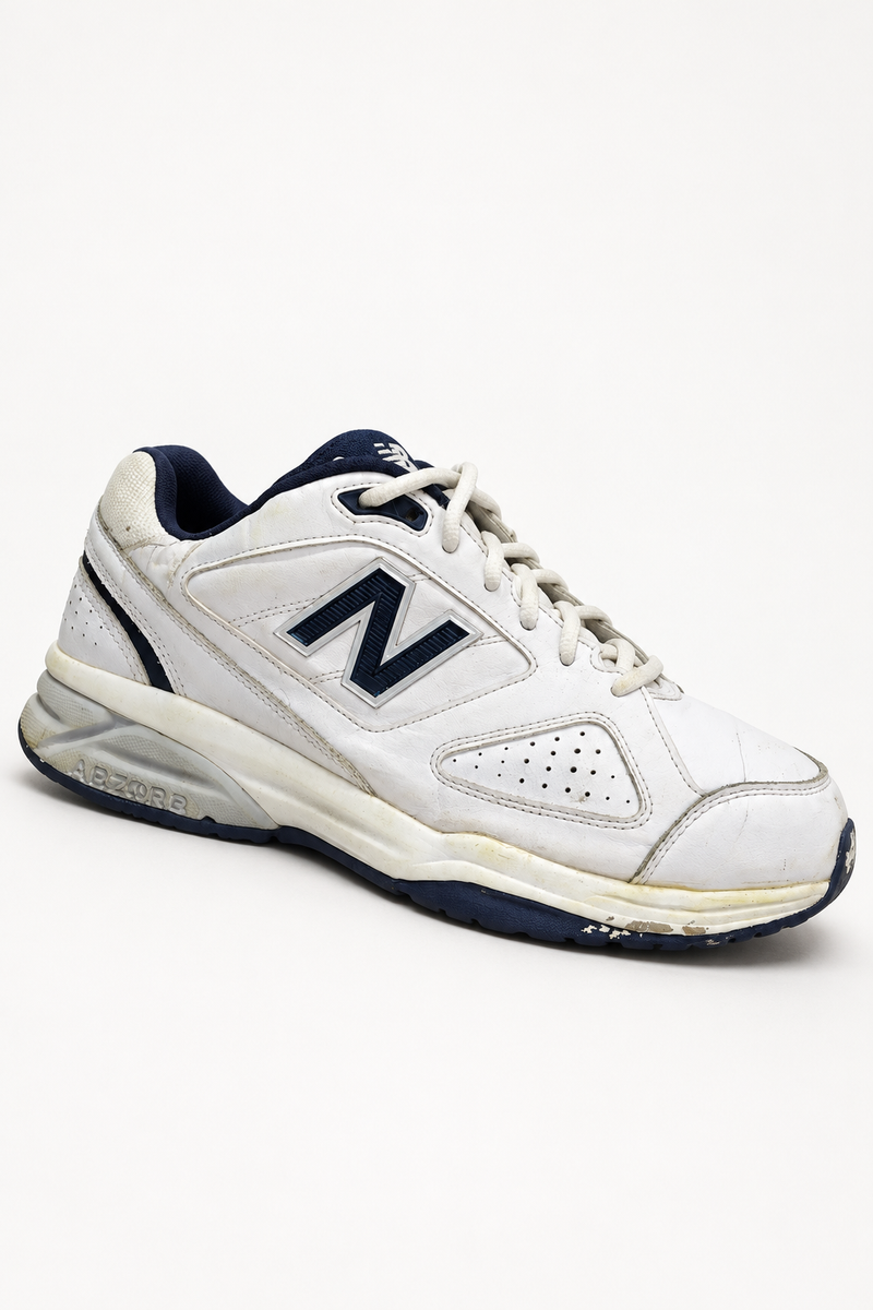 New Balance White Navy Trainers, UK 12