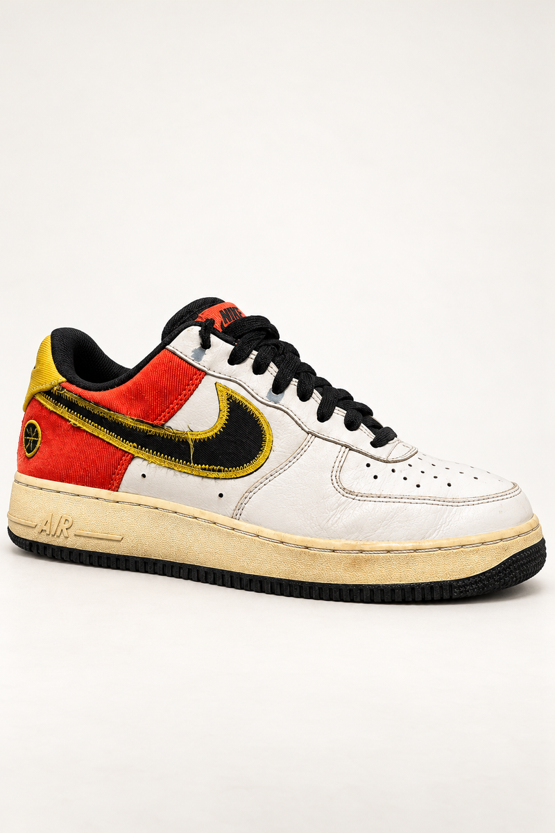Nike Air Force 1 White Red Sneakers, UK 7.5
