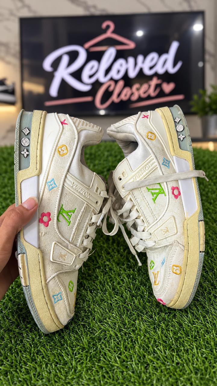 LV Multicolour Embroidered Sneakers – UK 9