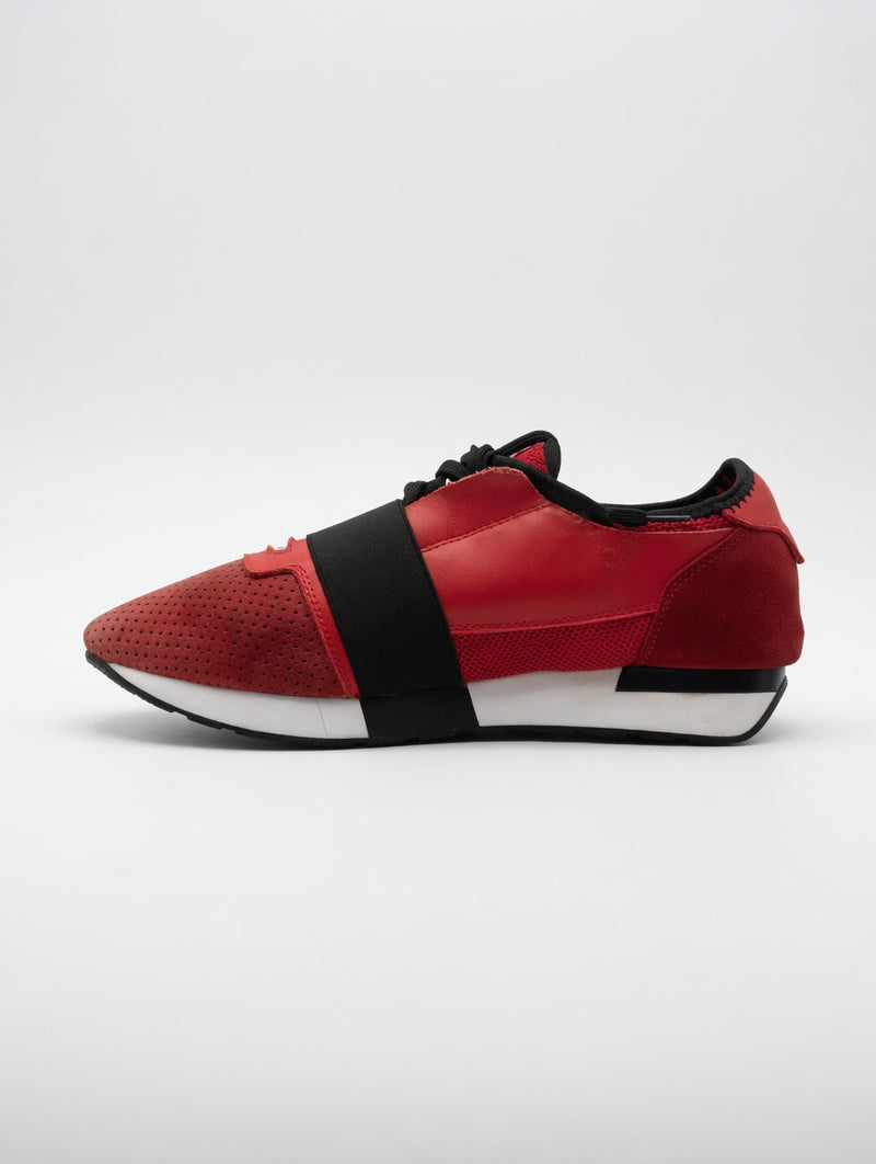 Balenciaga Red Suede & Mesh Sneakers