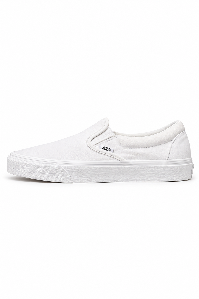 Vans White Slip Ons, UK 8.5