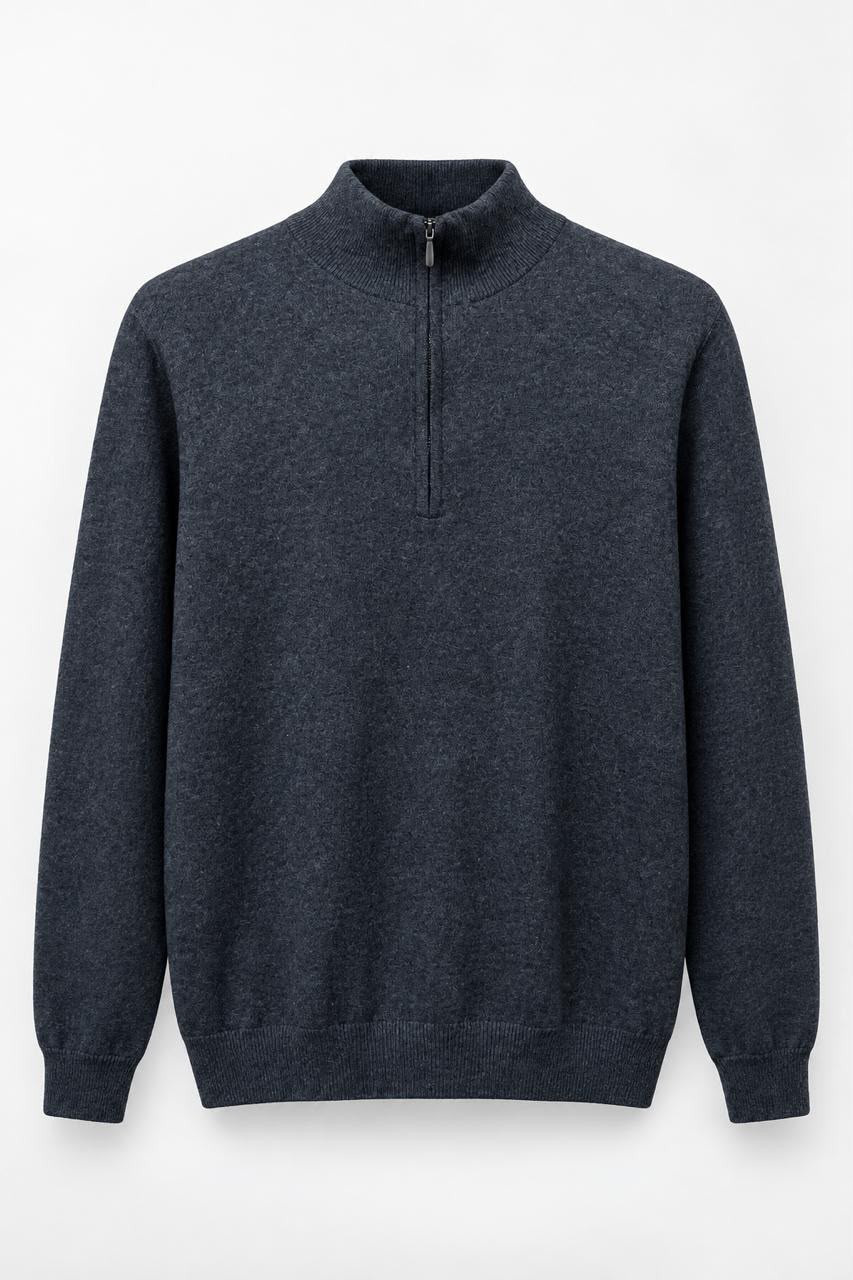 Grey Quarter Zip Sweater, Large