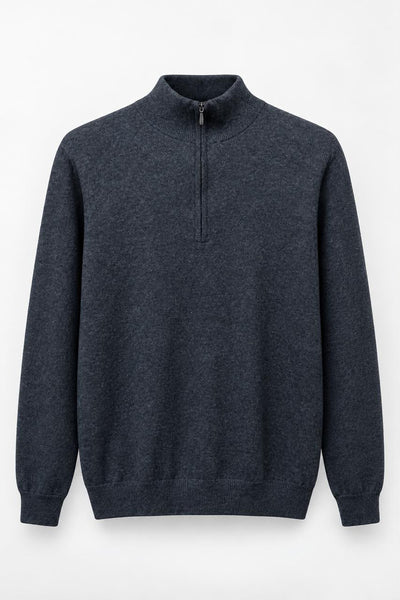 Grey Quarter Zip Sweater, Large