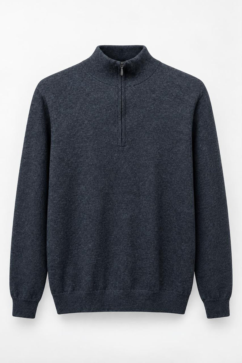 Grey Quarter Zip Sweater, Large