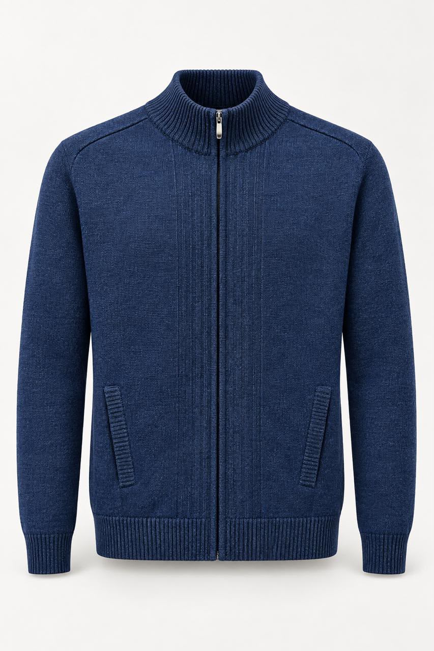 Blue Zip Sweater, Medium