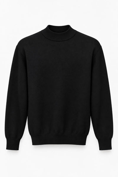 Black Mock Neck Sweater, Medium