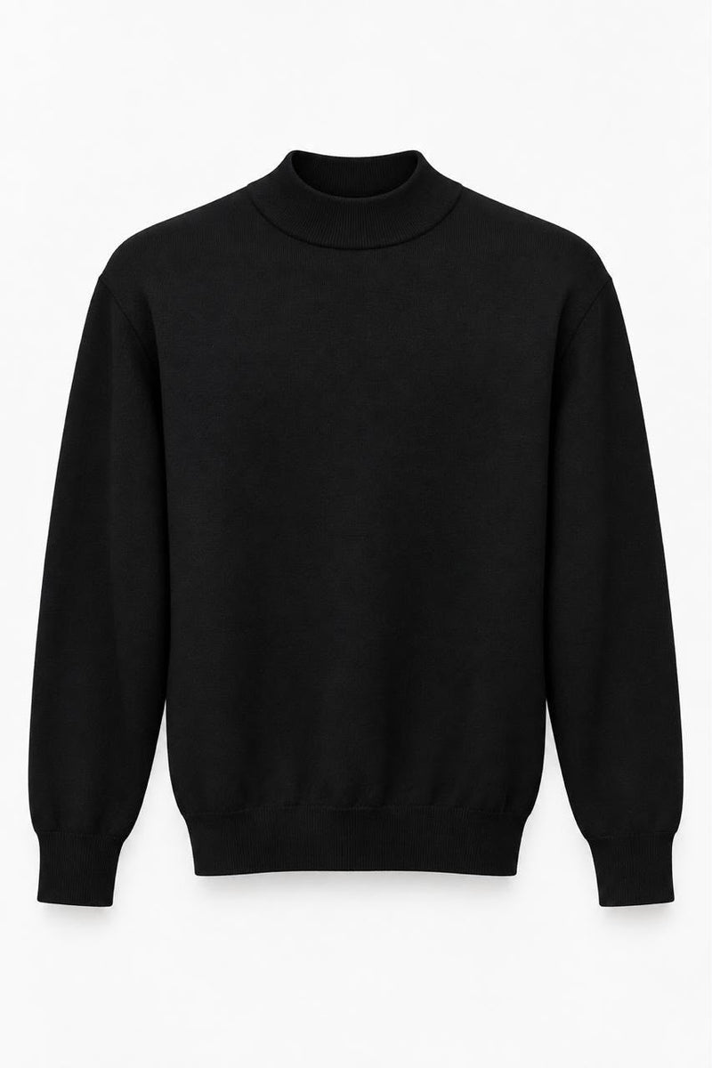 Black Mock Neck Sweater, Medium