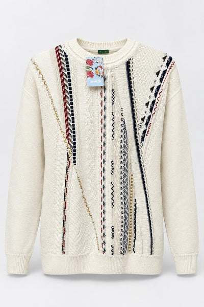 Cream Knit Sweater, Large