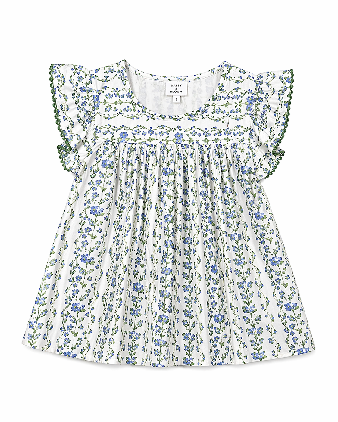 DAISY & BLOOM Girls White Floral Dress