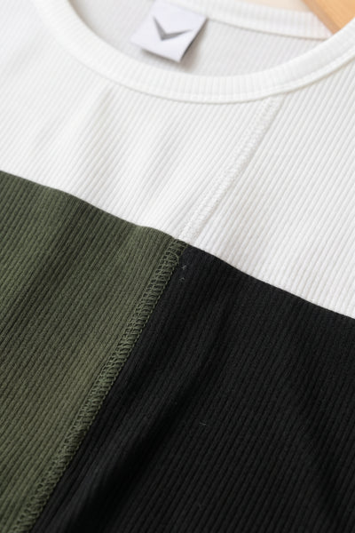 Colorblock Ribbed Sweater, Medium