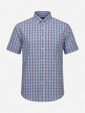 Atlantic Bay Men's Short Sleeve Plaid Button Down