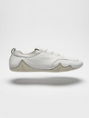 Jeep White Leather Casual Sneakers