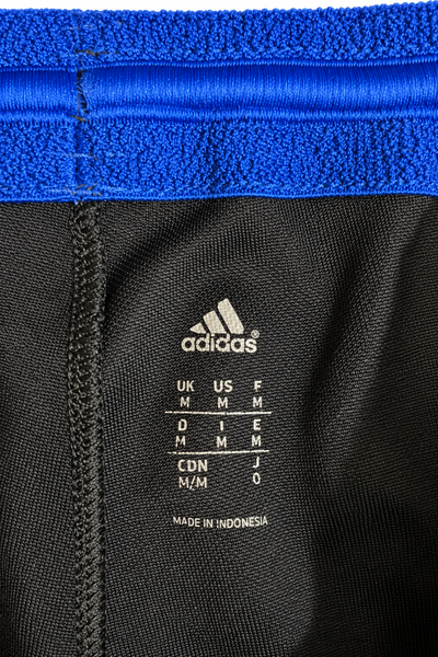 Adidas Black Blue Stripe Track Trousers | Medium
