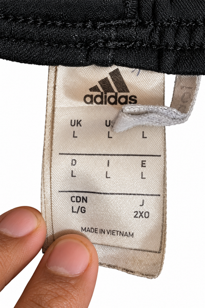 Adidas Black White Stripe Track Trousers | Large