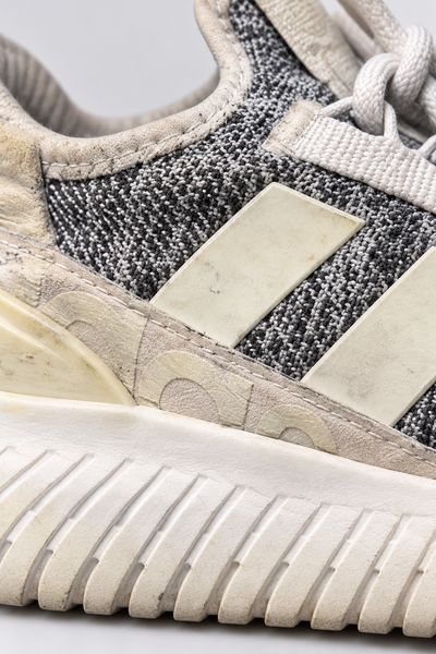 Adidas Grey White Knit Sneakers, UK 8