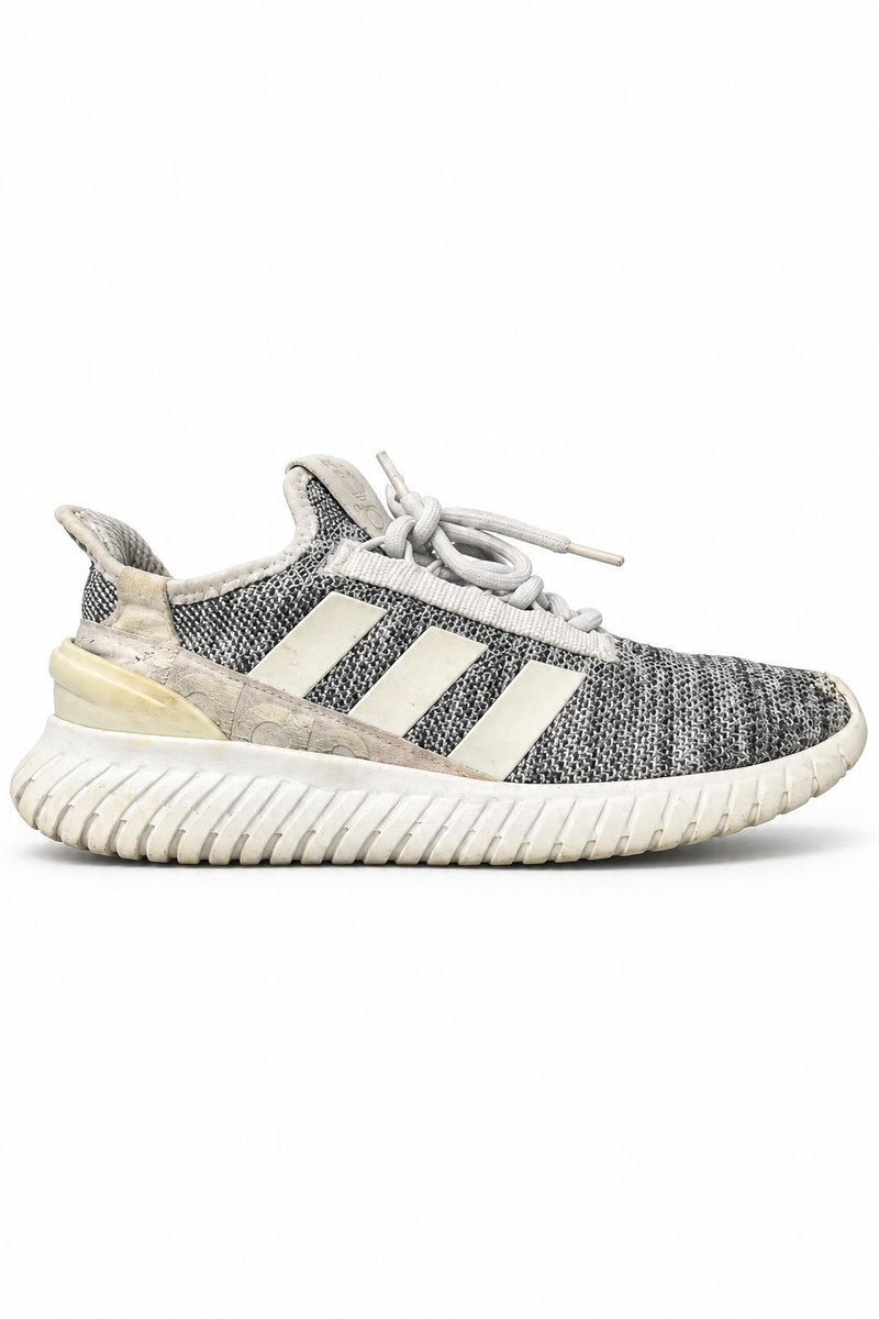 Adidas Grey White Knit Sneakers, UK 8