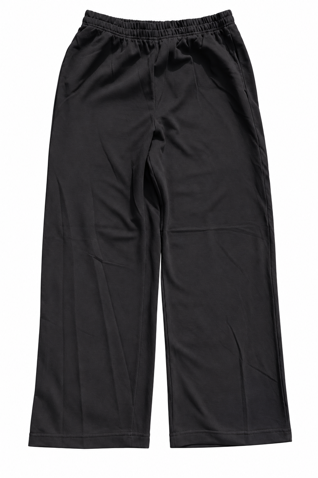 Black Baggy Elastic Waist Trousers | Medium
