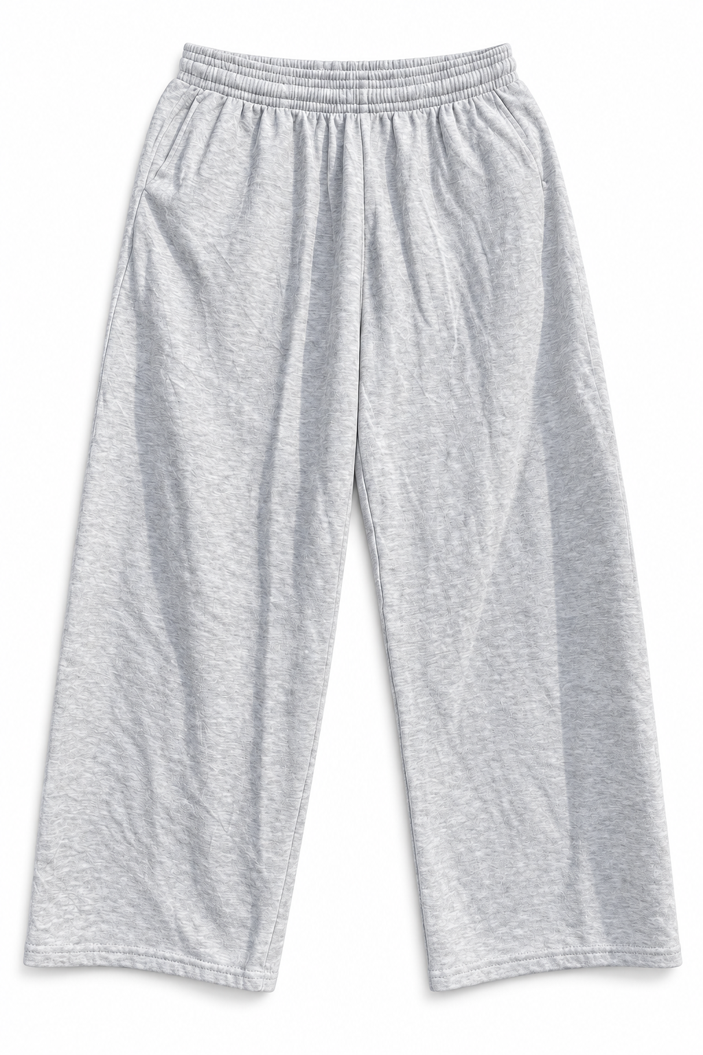 Light Grey Marl Baggy Trousers | Large