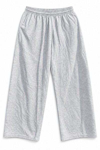 Light Grey Marl Baggy Trousers | Large