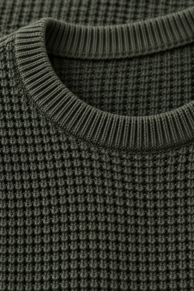 H&M Olive Waffle Knit Sweater