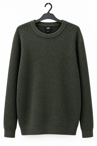 H&M Olive Waffle Knit Sweater