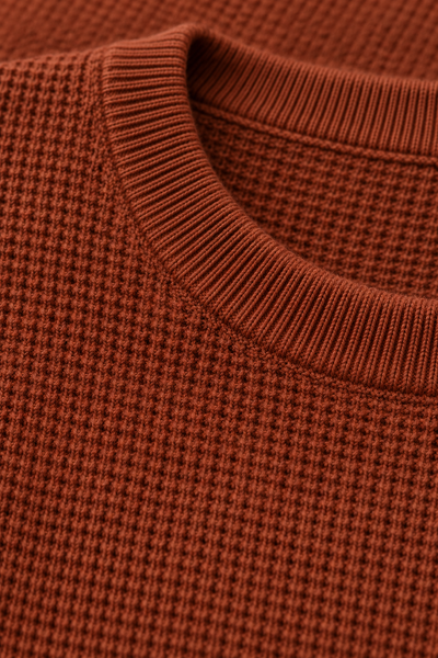 Jack & Jones Rust Waffle Knit Sweater