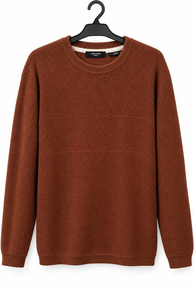 Jack & Jones Rust Waffle Knit Sweater
