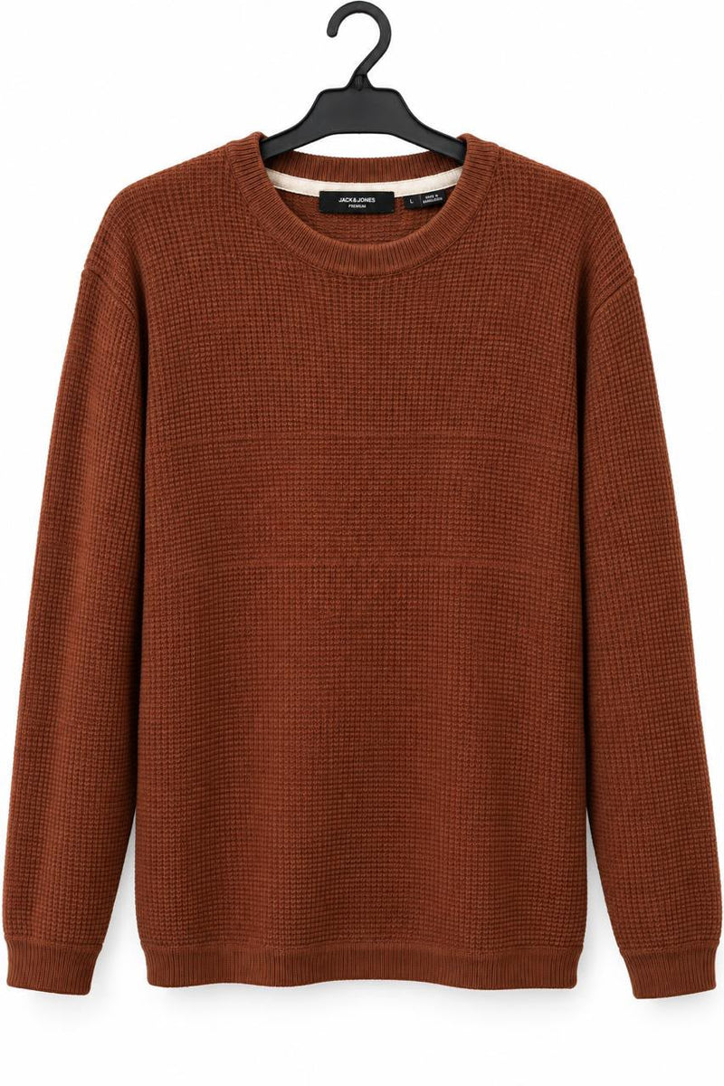 Jack & Jones Rust Waffle Knit Sweater