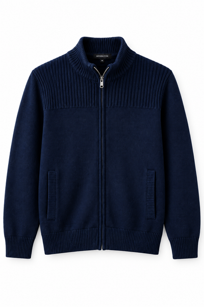 Kensington Navy Full Zip Knit Cardigan | Medium
