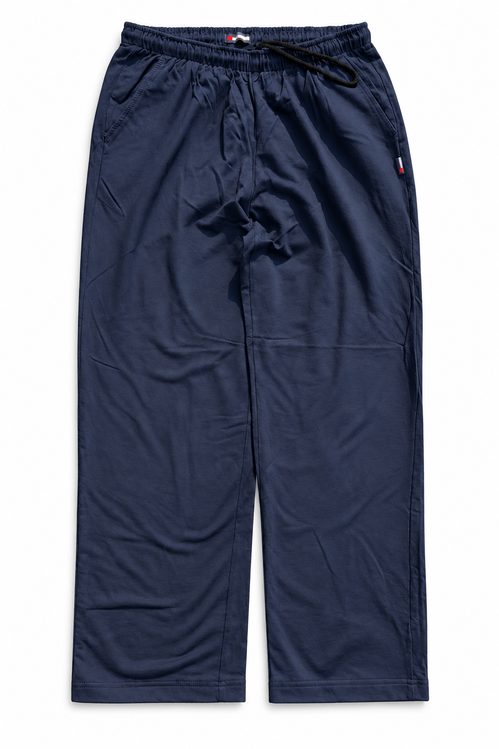 Navy Baggy Trousers, Black Drawstring | Large