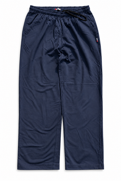 Navy Baggy Trousers, Black Drawstring | Large