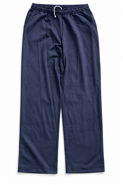 Navy Baggy Trousers, White Drawstring | Large