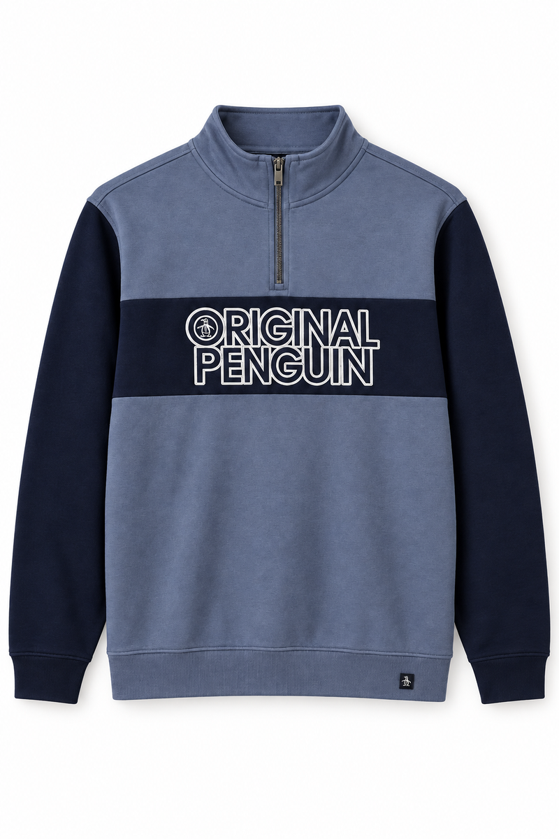 Original Penguin Quarter Zip Sweatshirt, Medium