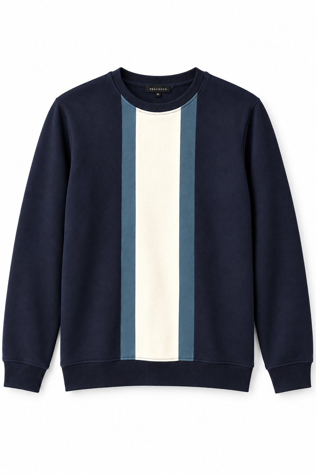 Peacocks Navy Stripe Sweatshirt, Medium