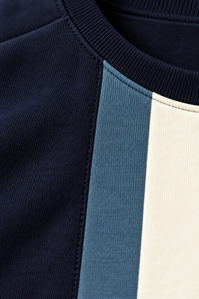 Peacocks Navy Stripe Sweatshirt, Medium