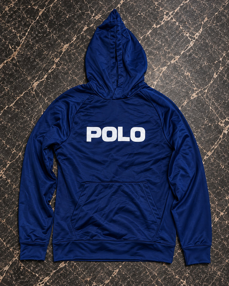 Blue Polo pullover hoodie front
