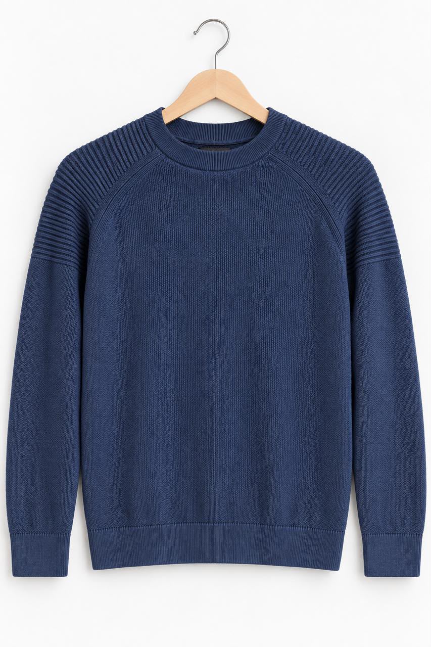 Primark Blue Textured Sweater, Medium