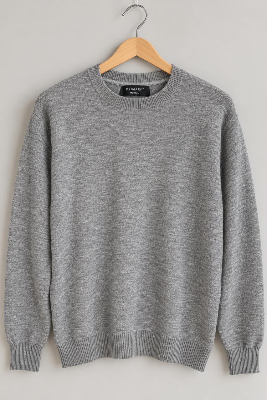 Primark Grey Crew Neck Sweater, Medium