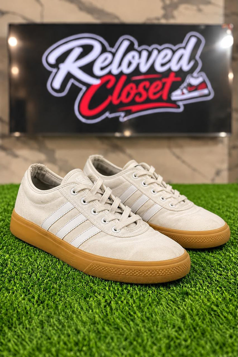 Adidas White Gum Sole Sneakers, UK 10.5