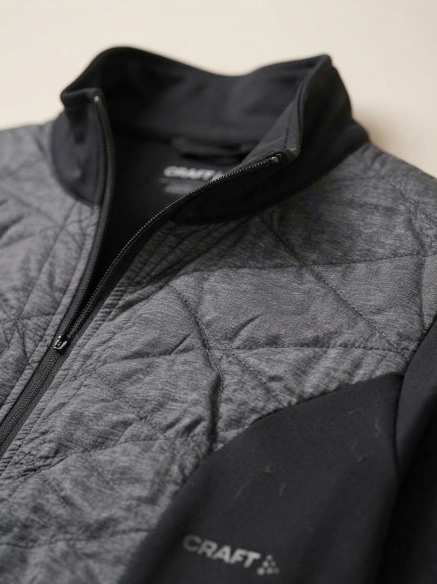 Craft Black & Heather Quilted Full-Zip Jacket – Size M