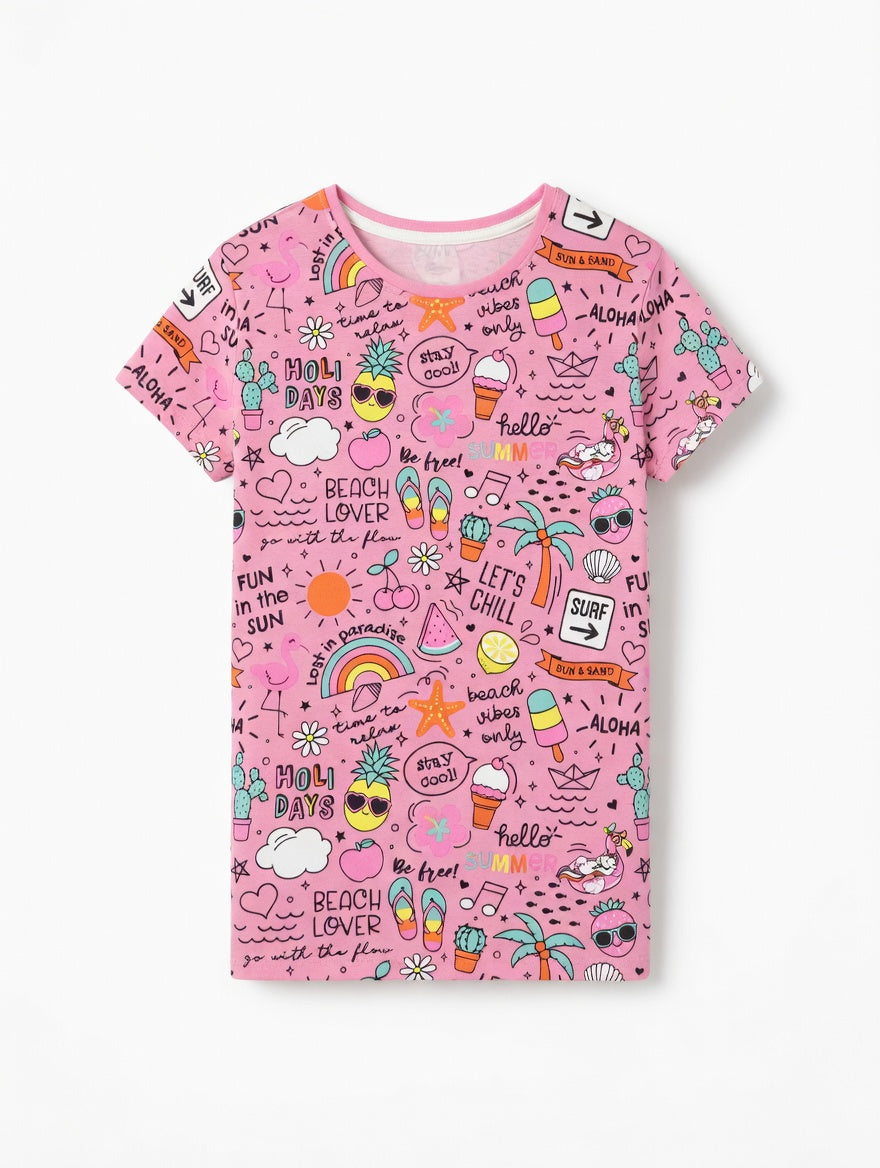 Girls Summer Doodle Graphic