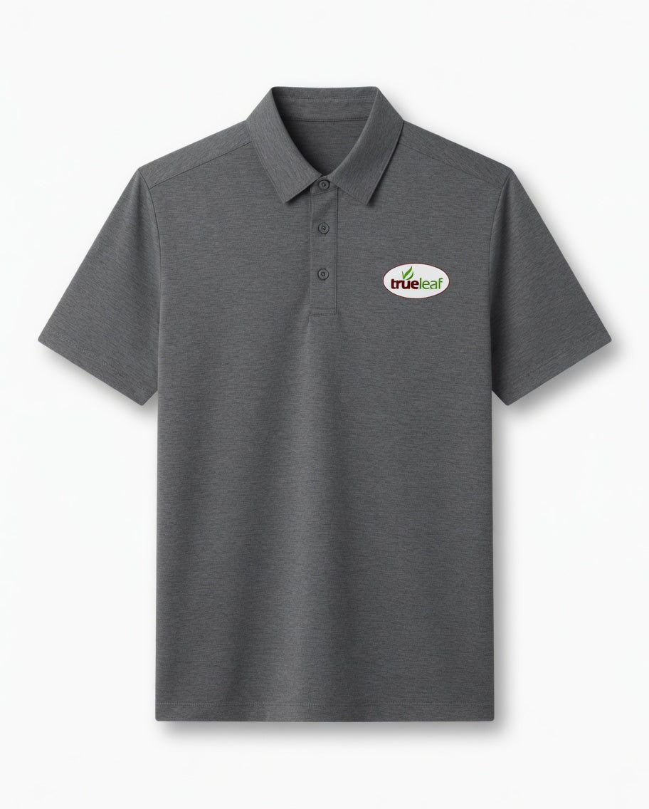 True Leaf Men's Charcoal Gray Performance Polo Shirt