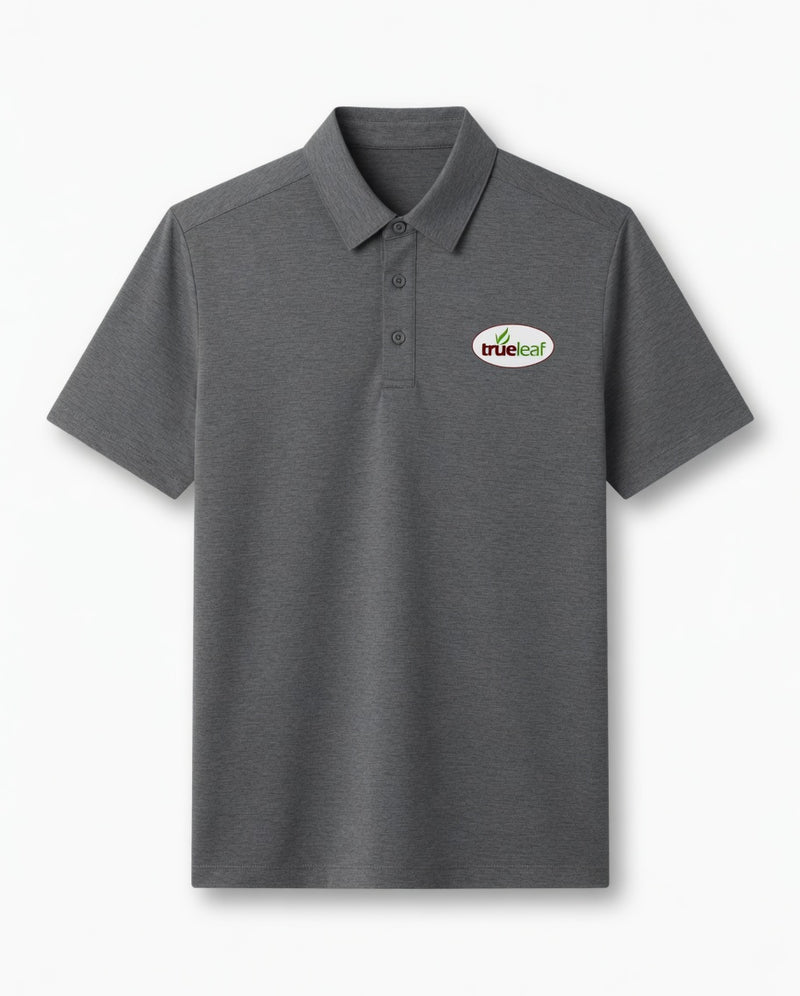 True Leaf Men's Charcoal Gray Performance Polo Shirt