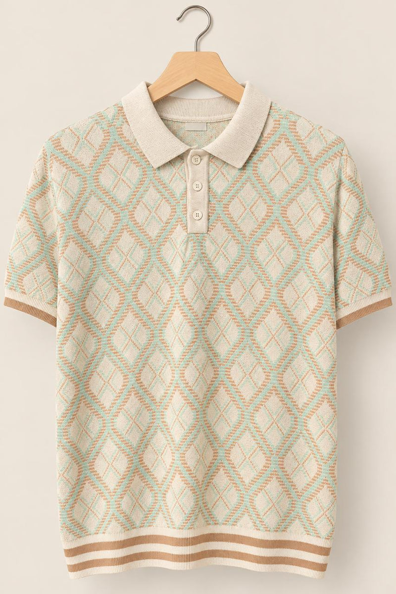 Argyle Knit Polo, Medium