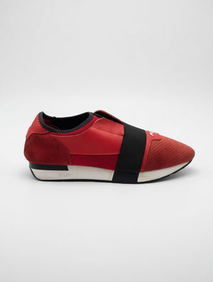 Balenciaga Red Suede & Mesh Sneakers