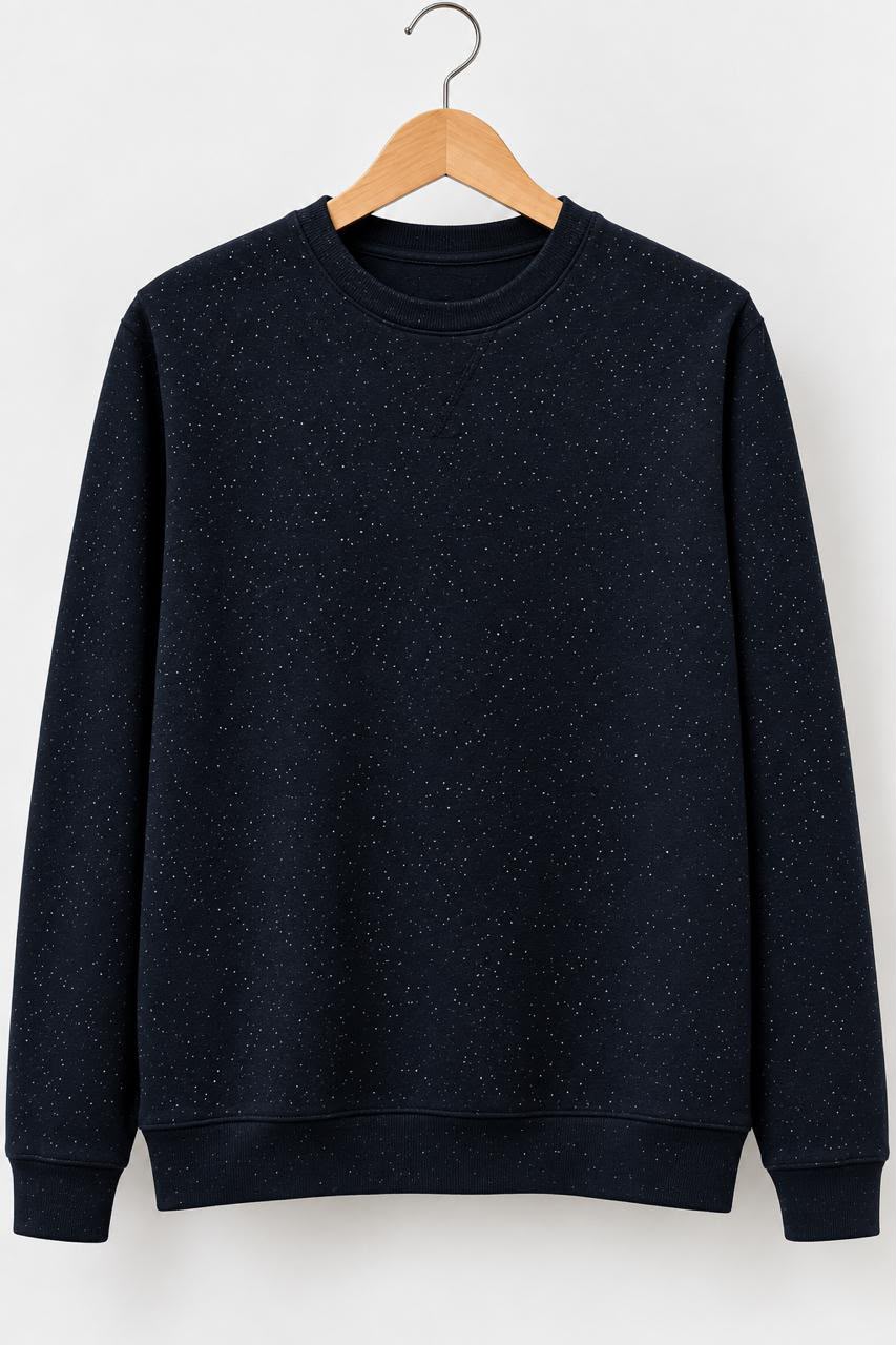 Bizzbee Speckled Navy Crewneck Sweatshirt (Large)