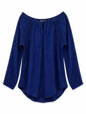 Girls Navy Lace Blouse